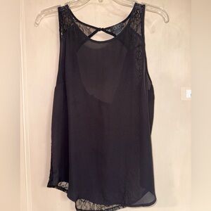 Sheer Lace-Back Sleeveless Blouse